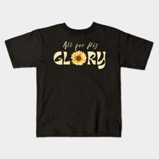 All for His Glory Retro Vintage Sunflower Christian Design Kids T-Shirt